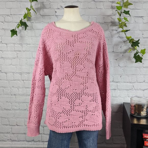 PARTNERS BY MERVYN'S Women's Oversized Vintage Knit Top Made in USA - Picture 1 of 8